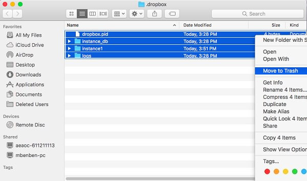 Πώς να διαγράψετε το Dropbox από το Mac