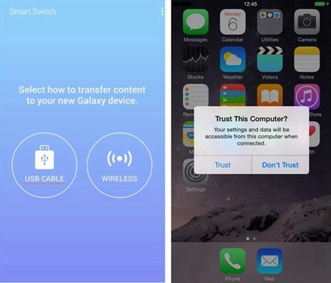 Fetisetsa litšoantšo, livideo le 'mino ho tloha iPhone ho Galaxy